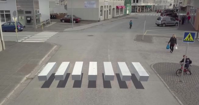 3-D crosswalk Iceland
