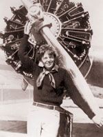 Amelia Earhart and propeller
