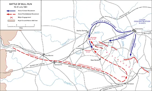 Battle of Bull Run battle map