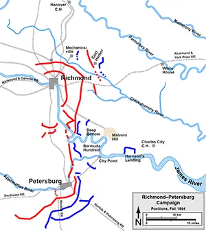 Battle of Petersburg map