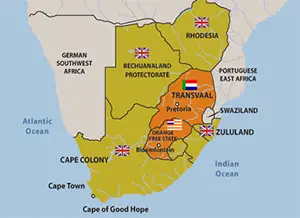 South Africa territories map