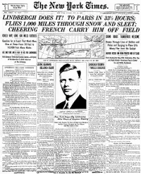 Charles Lindbergh headline
