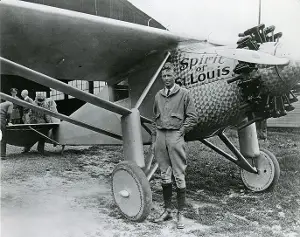 Charles Lindbergh and his plane