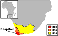Dutch Cape Colony growth map