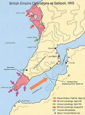 Gallipoli campaign map
