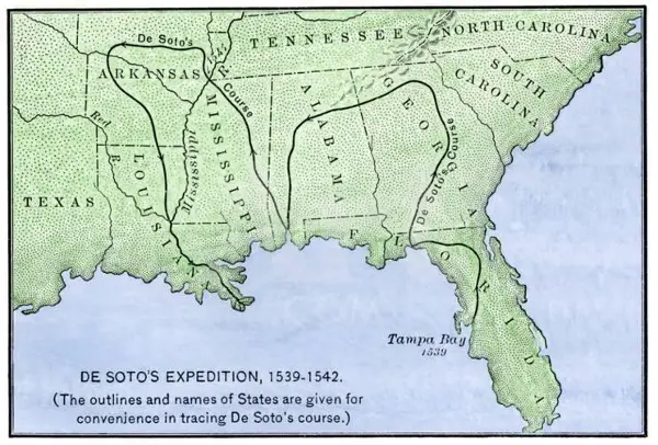 De Soto exploration map