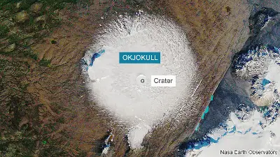 Iceland glacier Okjokull 1986
