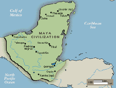 Maya civilization map