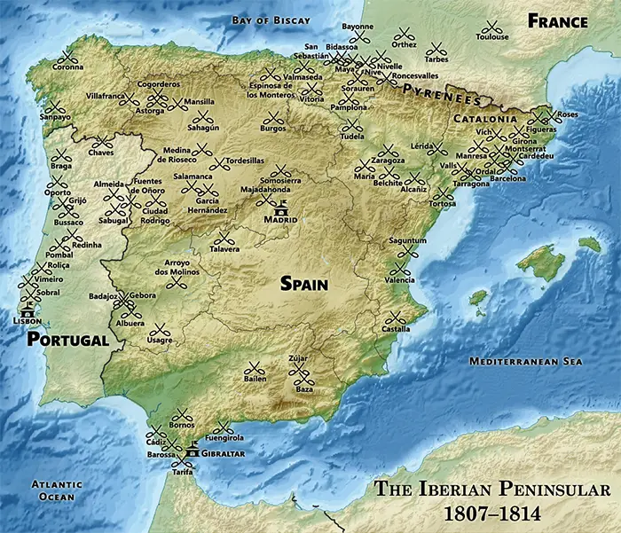 Peninsular War map