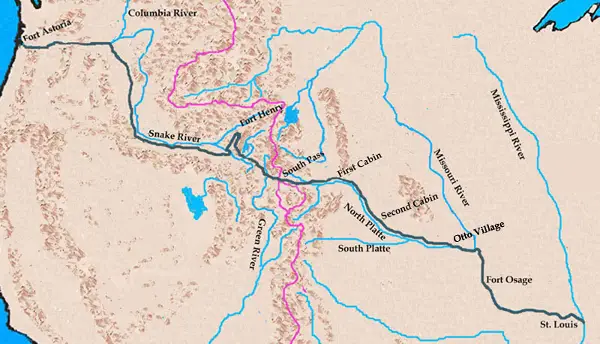 Robert Stuart expedition map