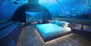 Undersea villa bedroom