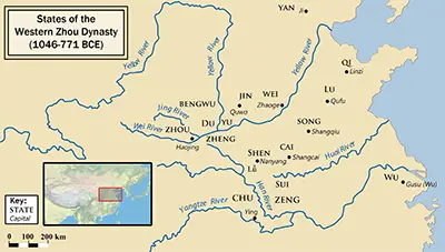 Map of Western Zhou states