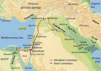 Map of Abraham's journey