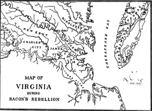 Bacon's Rebellion Virginia map