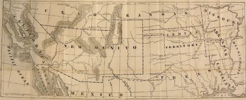 Butterfield Overland Mail Company route map