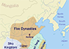 China 5 Dynasties map