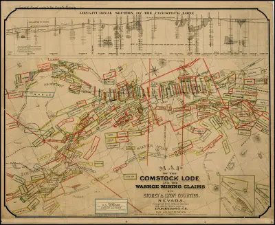 Comstock Lode claims map