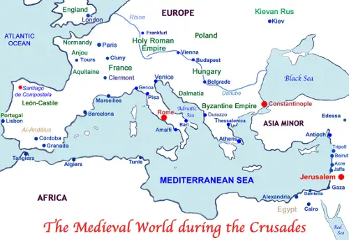 Medieval world during the Crusades