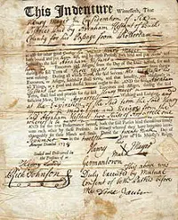 Indentured servant contract