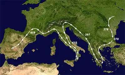 Visigoths migration map